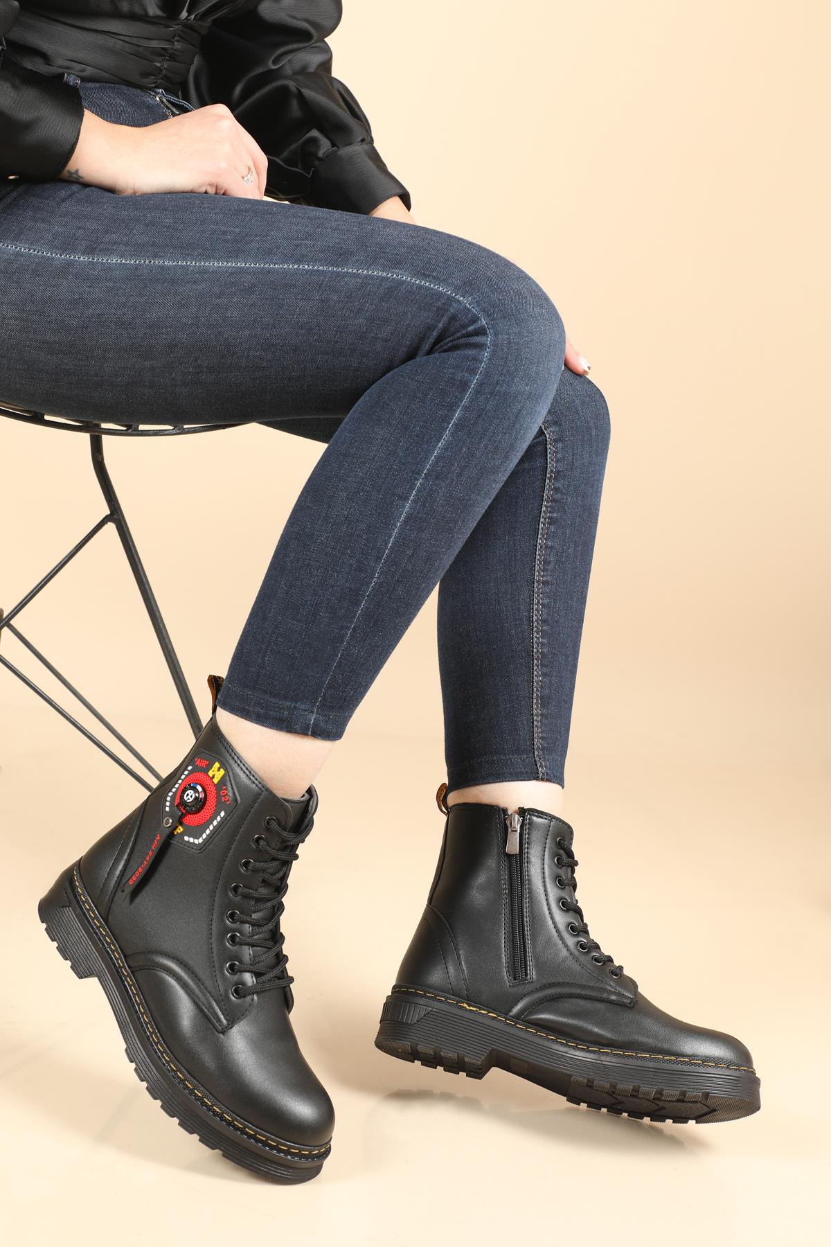 Ortopedik Rahat Siyah Kadın Bot 943 Kadın Günlük Conford Bot Wanetti WANETTİ 943 ZEN