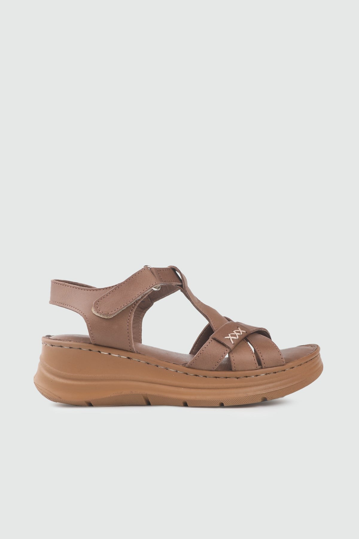 Ortopedik Taban Rahat Cırtlı Fındık Kadın Sandalet My Bella TVL-011 Kadın Düz Sandalet MY BELLA My Bella TVL-011 Kadın 26Y