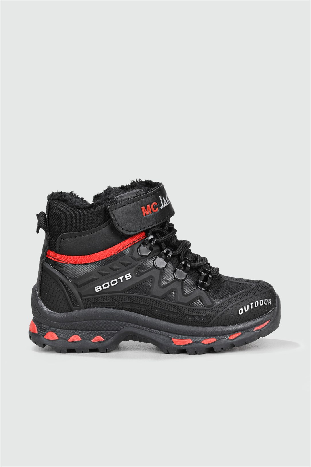Outdoor Cırtlı Kaymaz Taban Siyah Kırmızı Çocuk Bot 1831 Çocuk Bot & Çizme Jamper JAMPER 1831 22K