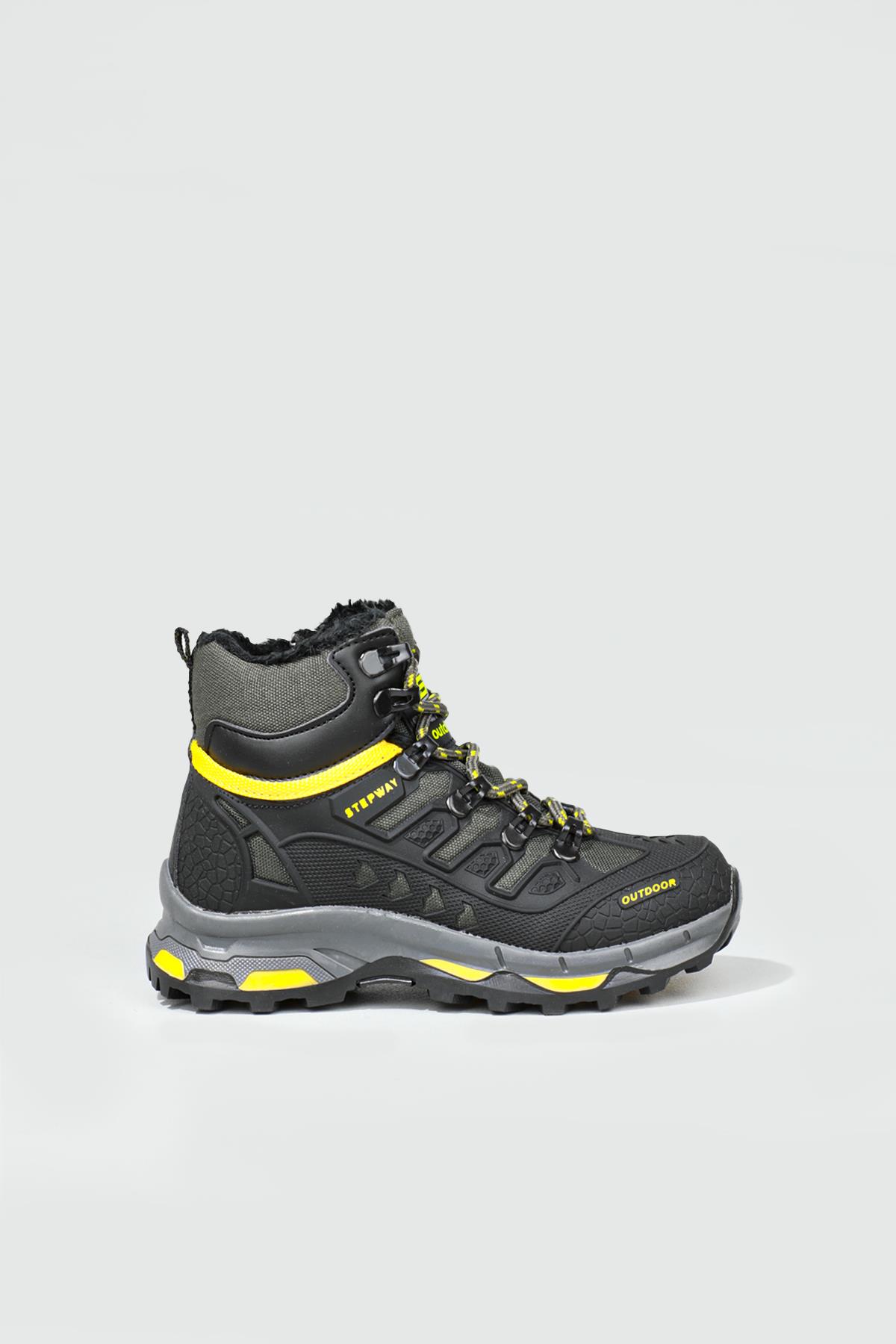 Outdoor Haki Siyah Sarı Çocuk Spor Ayakkabı 8075 Çocuk Outdoor Stepway STEPWAY 8075 FİLET BOT