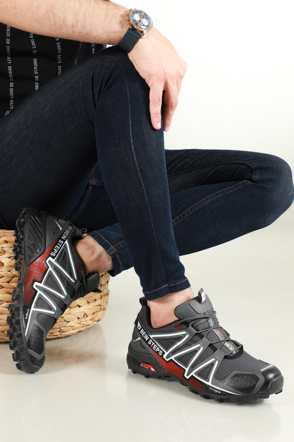 Outdoor Rahat Füme Kırmızı Erkek Spor Ayakkabı 160 Erkek Günlük Spor Ayakkabı Beınsteps SALOMON 160 MER SPOR AYAK