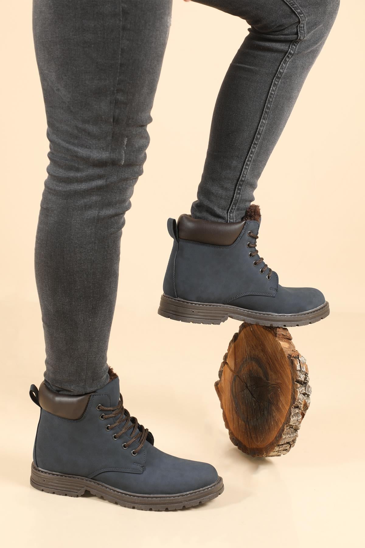 Outdoor Rahat Lacivert Erkek Bot 95 Erkek Günlük Confort Bot Bluewex BLUEWEX CAT 95 MERBT