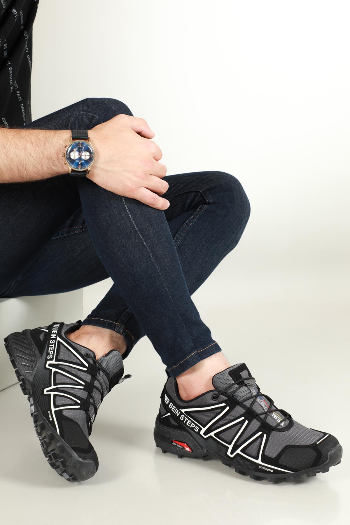 Outdoor Rahat Siyah Füme Erkek Spor Ayakkabı 160 Erkek Günlük Spor Ayakkabı Beınsteps SALOMON 160 MER SPOR AYAK