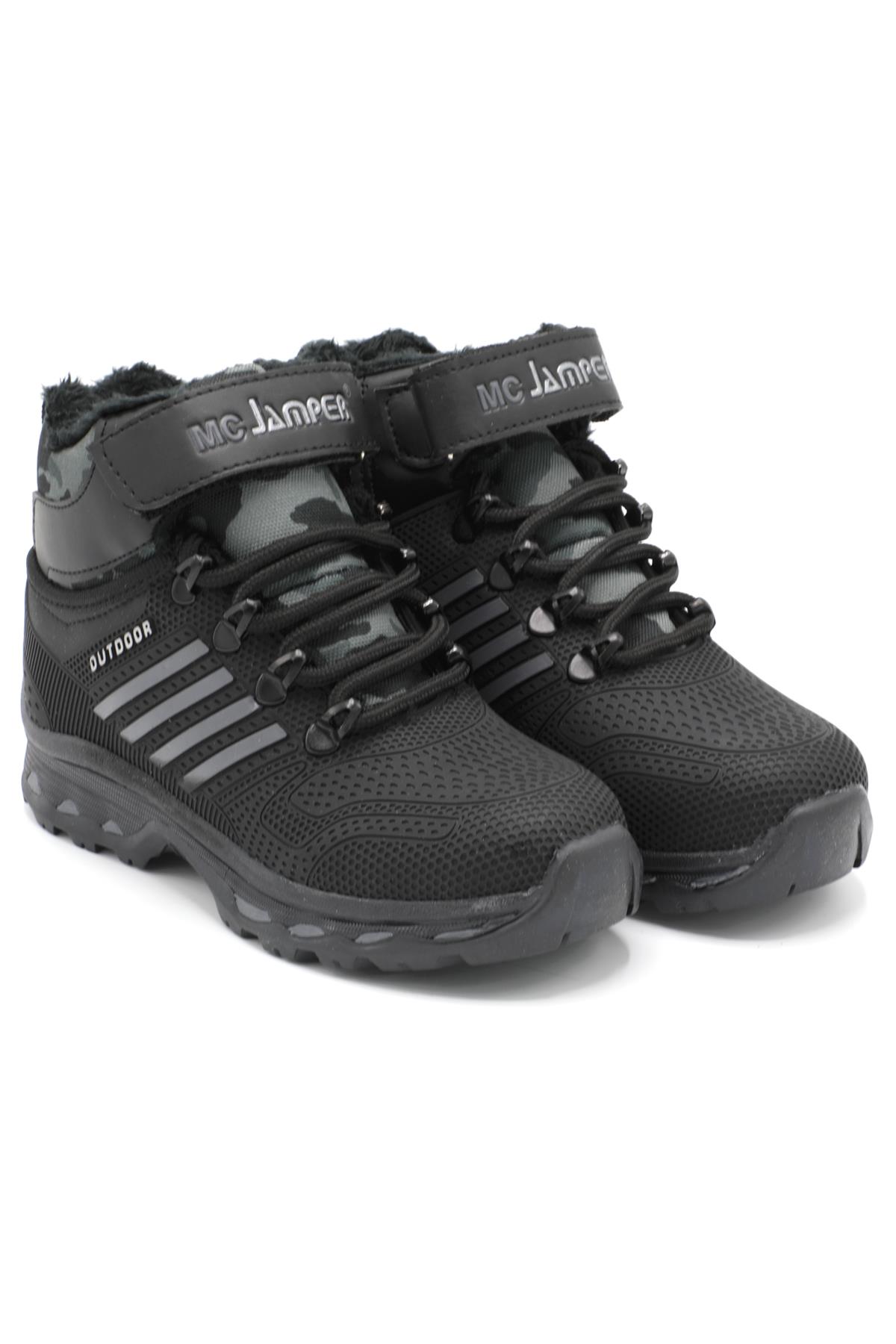Outdoor Rahat Siyah Kamuflaj Çocuk Bot 1832 Çocuk bot & Çizme Jamper JAMPER1832 FİLET BOT