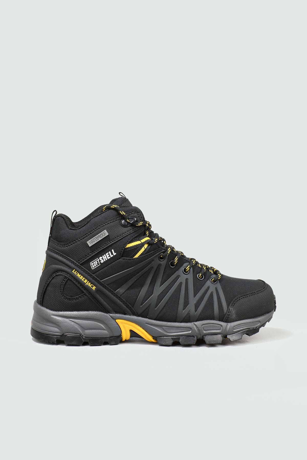 Outdoor Su Geçirmez Siyah Sarı Erkek Spor Ayakkabı SHELL HI Erkek Outdoor Lumberjack LUMBERJACK SHELL HI MER BOT
