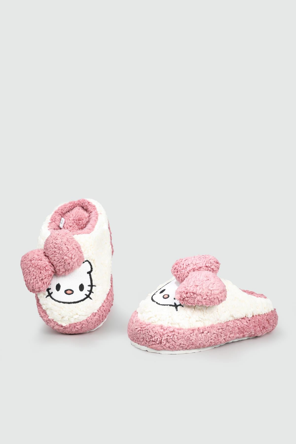 Peluş Kity Lila Çocuk Panduf HELLOCİTY Çocuk Panduf Beınsteps Hello City Kedi