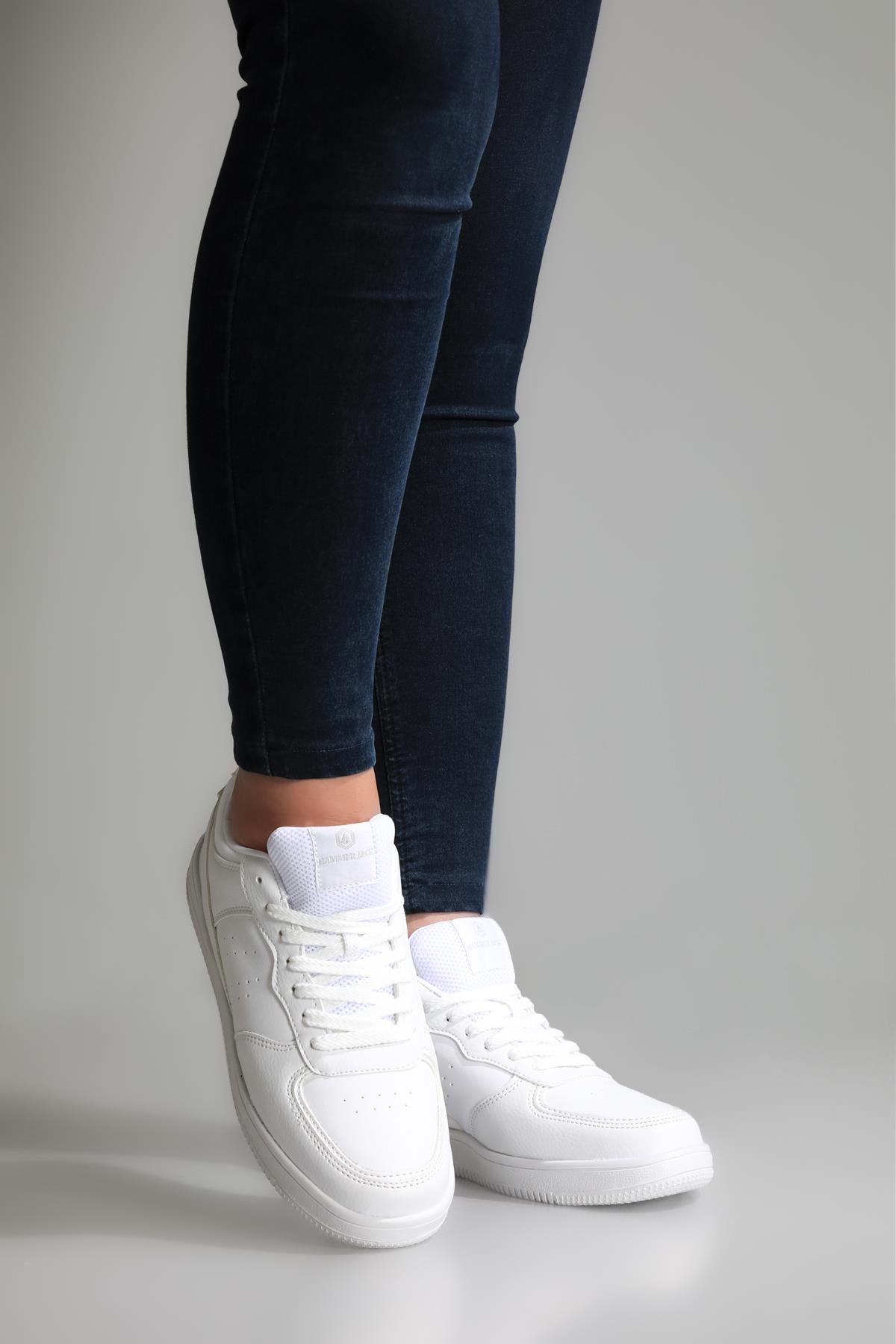 Rahat Bağcıklı Günlük Beyaz Unisex Spor Ayakkabı COMPAS Unisex Günlük Spor Ayakkabı Hammer Jack HAMMER JACK 21220 UNİSEX