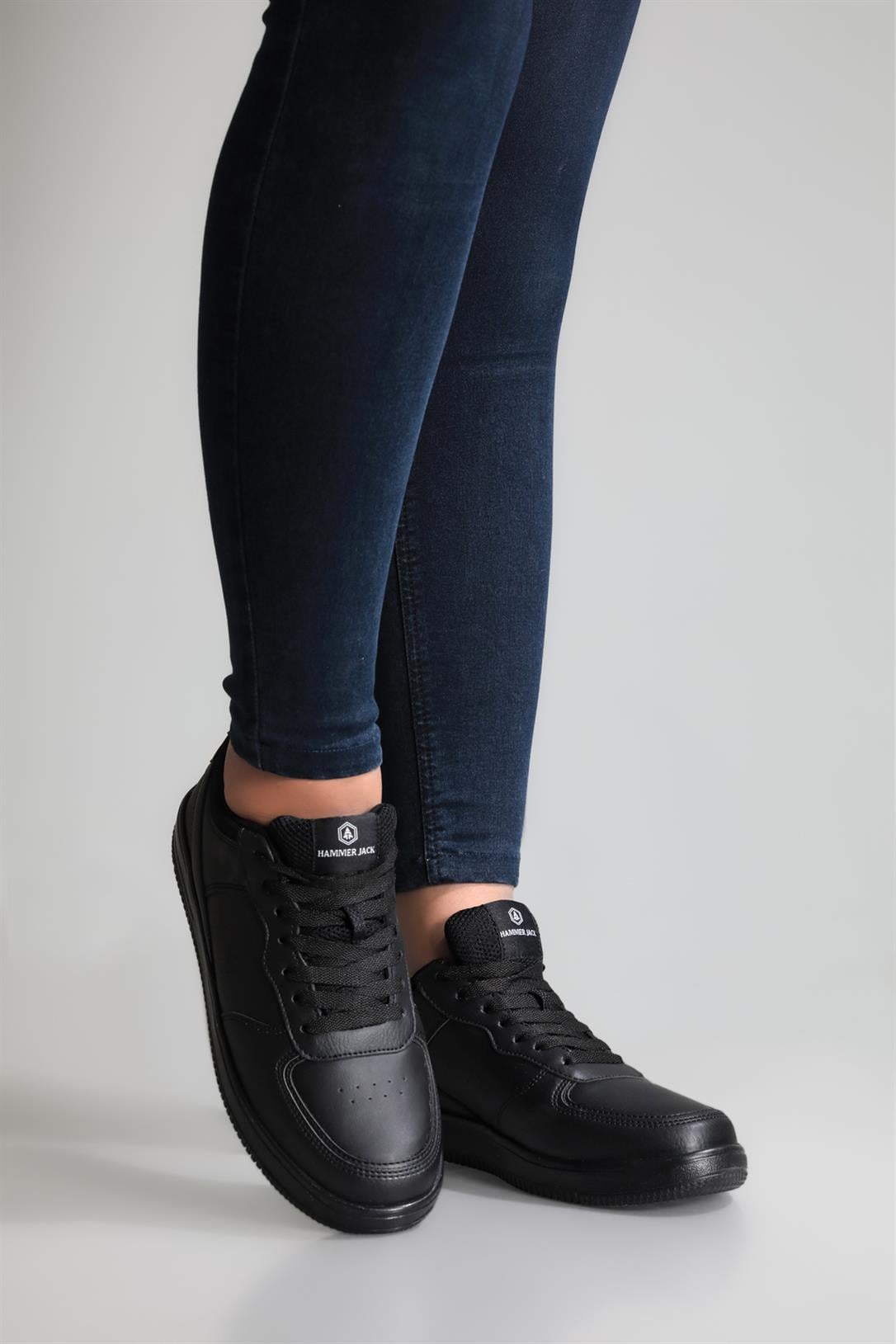 Rahat Bağcıklı Günlük Siyah Unisex Spor Ayakkabı COMPAS Erkek Günlük Spor Ayakkabı Hammer Jack HAMMER JACK 21220 UNİSEX