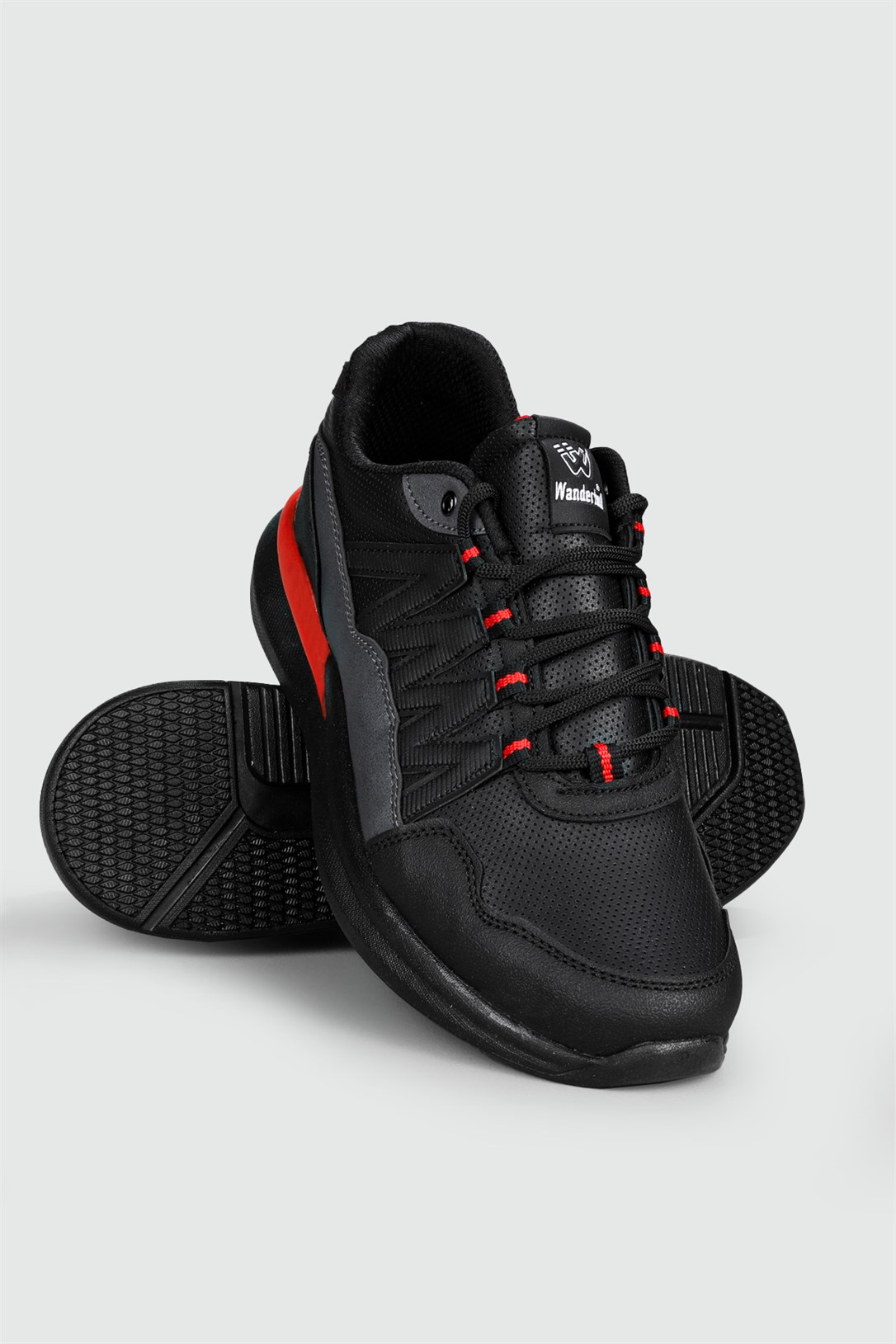 Wanderfull Rahat Battal Boy Siyah Kırmızı Erkek Spor Ayakkabı 4139 |  Ayakkabı City