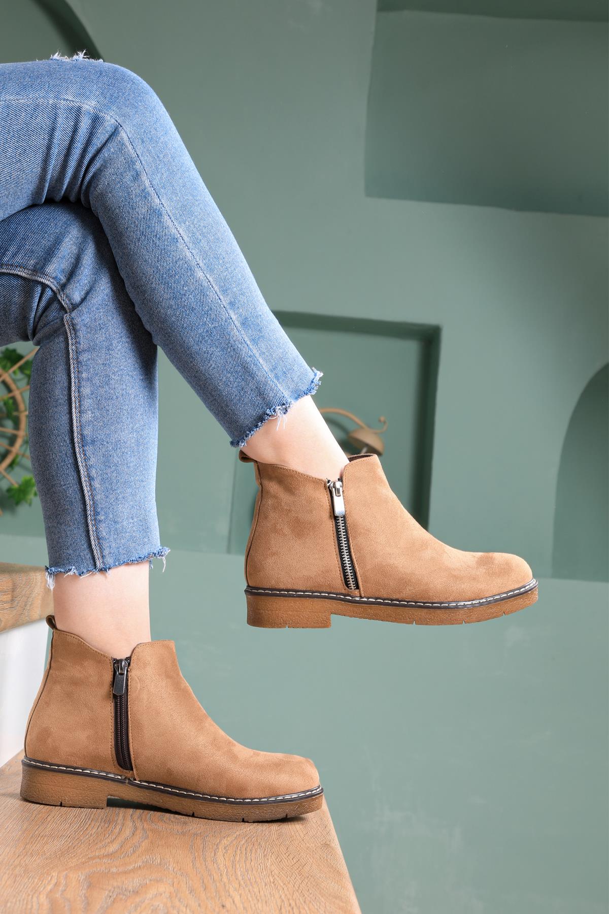 Rahat Comfort Vizon Süet Kadın Bot B-K805 Kadın Günlük Conford Bot Carla Bella My Bella B-K805 22K