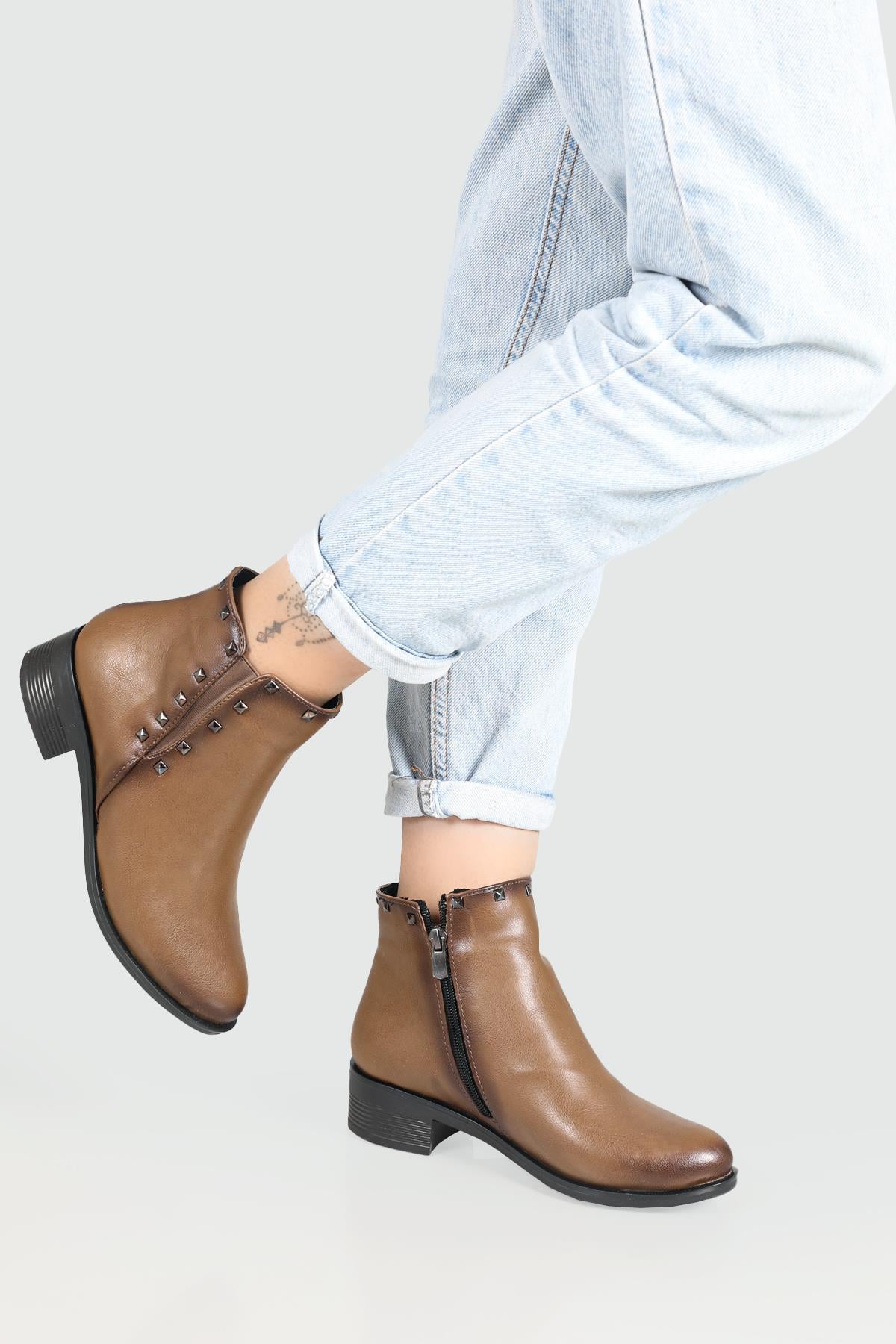 Rahat Günlük Zımbalı Vizon Kadın Bot S-22285 Kadın Günlük Conford Bot Carla Bella Carla Bella S-22285 22K