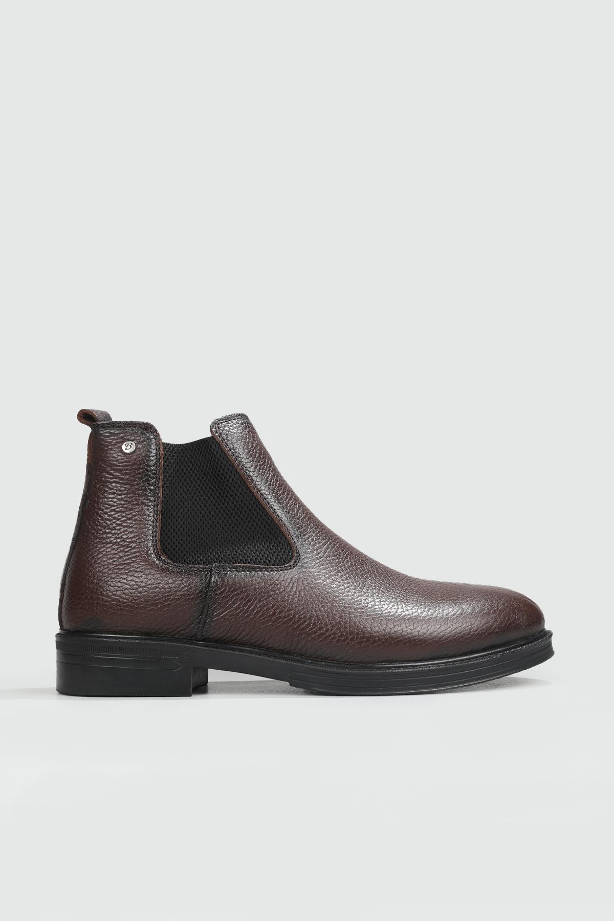Rahat Hakiki Deri Lastikli Kahve Floter Erkek Bot 22K Erkek Günlük Confort Bot Wow Plus BOOTS 22K MER LIKRALI BOT