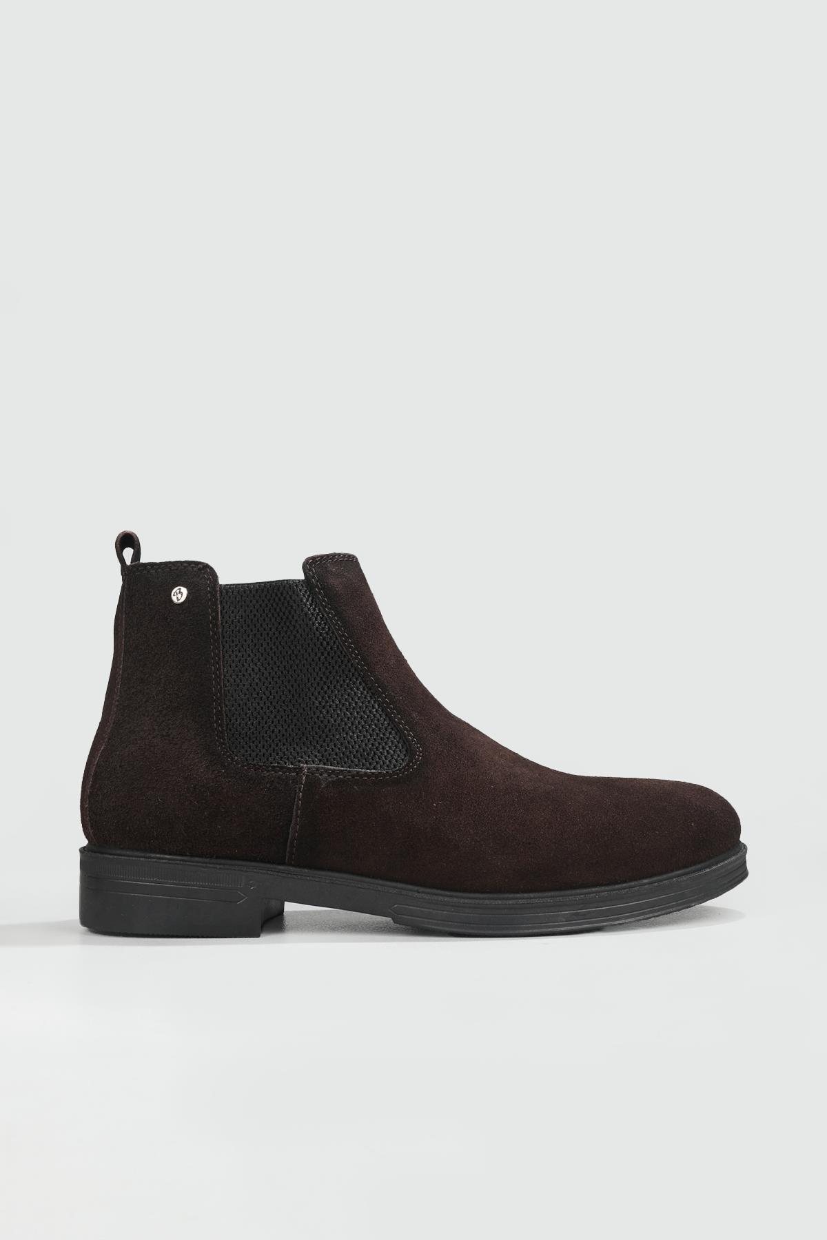 Rahat Hakiki Deri Lastikli Kahve Nubuk Erkek Bot 22K Erkek Günlük Confort Bot Wow Plus BOOTS 22K MER LIKRALI BOT