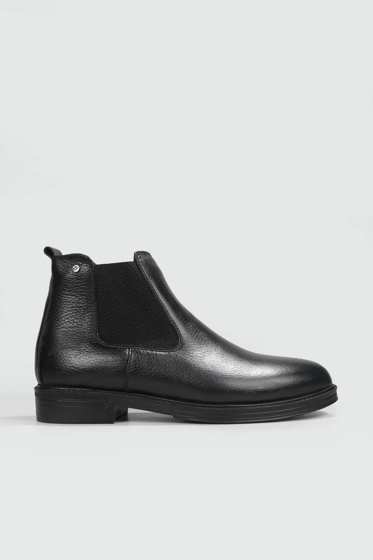 Rahat Hakiki Deri Lastikli Siyah Floter Erkek Bot 22K Erkek Günlük Confort Bot Wow Plus BOOTS 22K MER LIKRALI BOT