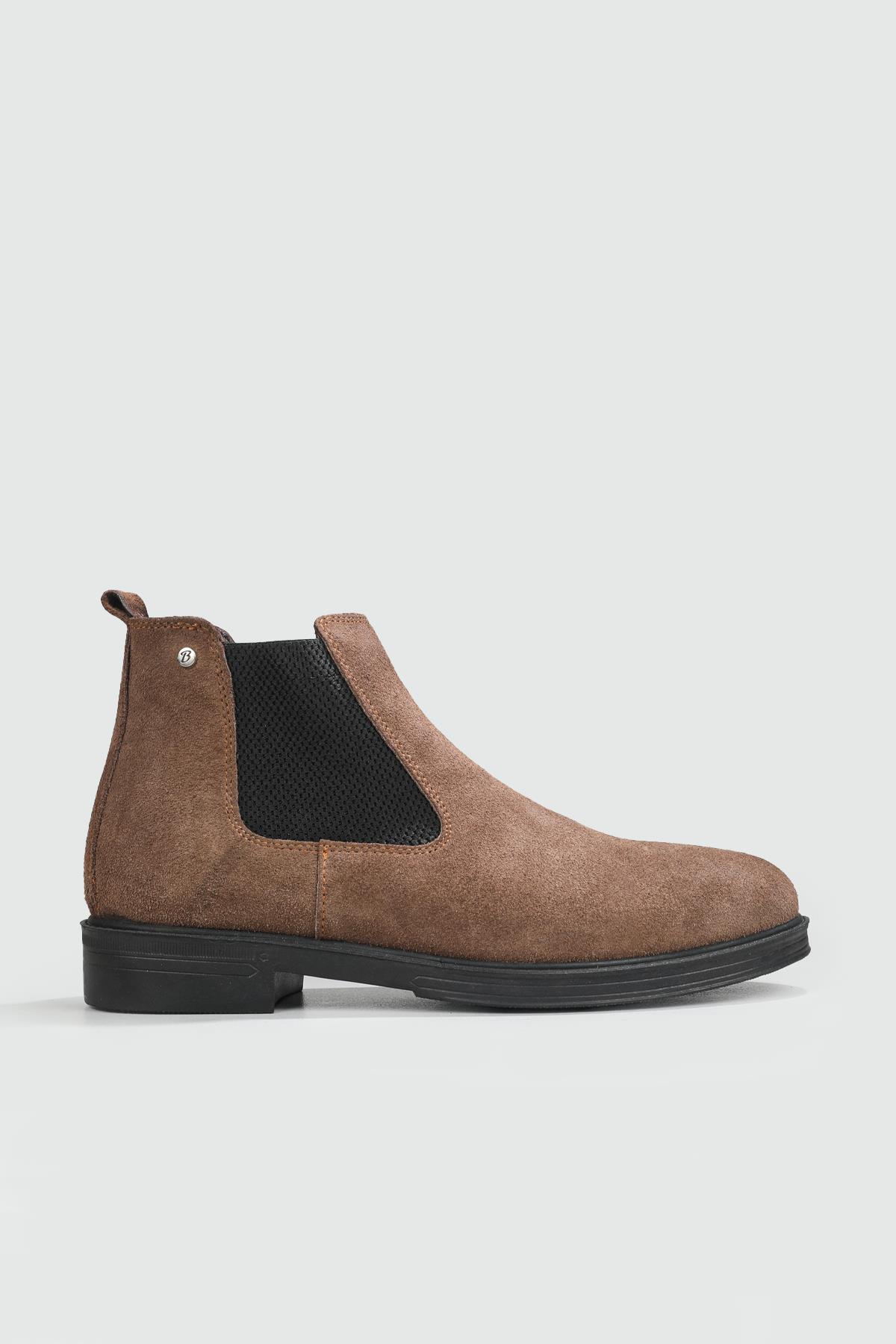 Rahat Hakiki Deri Lastikli Vizon Nubuk Erkek Bot 22K Erkek Günlük Confort Bot Wow Plus BOOTS 22K MER LIKRALI BOT
