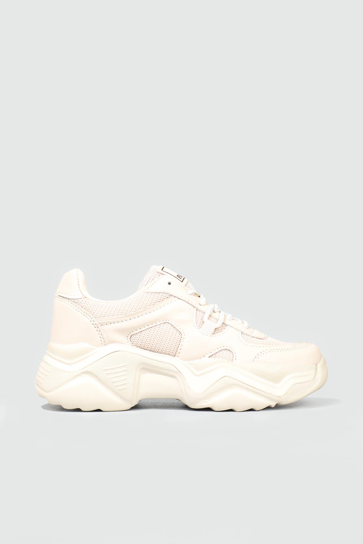 Rahat Nefes Alır Sneakers Bej Kadın Spor Ayakkabı 143 Kadın Günlük Spor Ayakkabı Dark Step DARKSTEP 143 ZEN SPOR AYAK