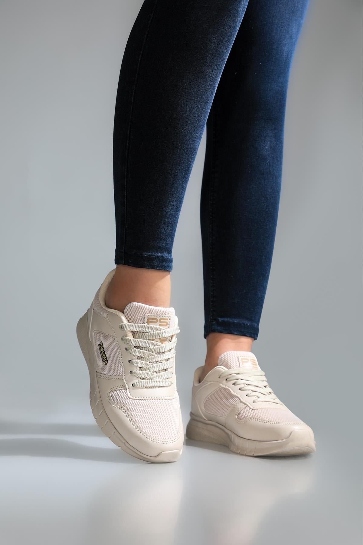 Rahat Nefes Alır Sneakers Bej Kadın Spor Ayakkabı 011 Kadın Günlük Spor Ayakkabı PASOMIA PASOMİA 011 ZEN ANORAK