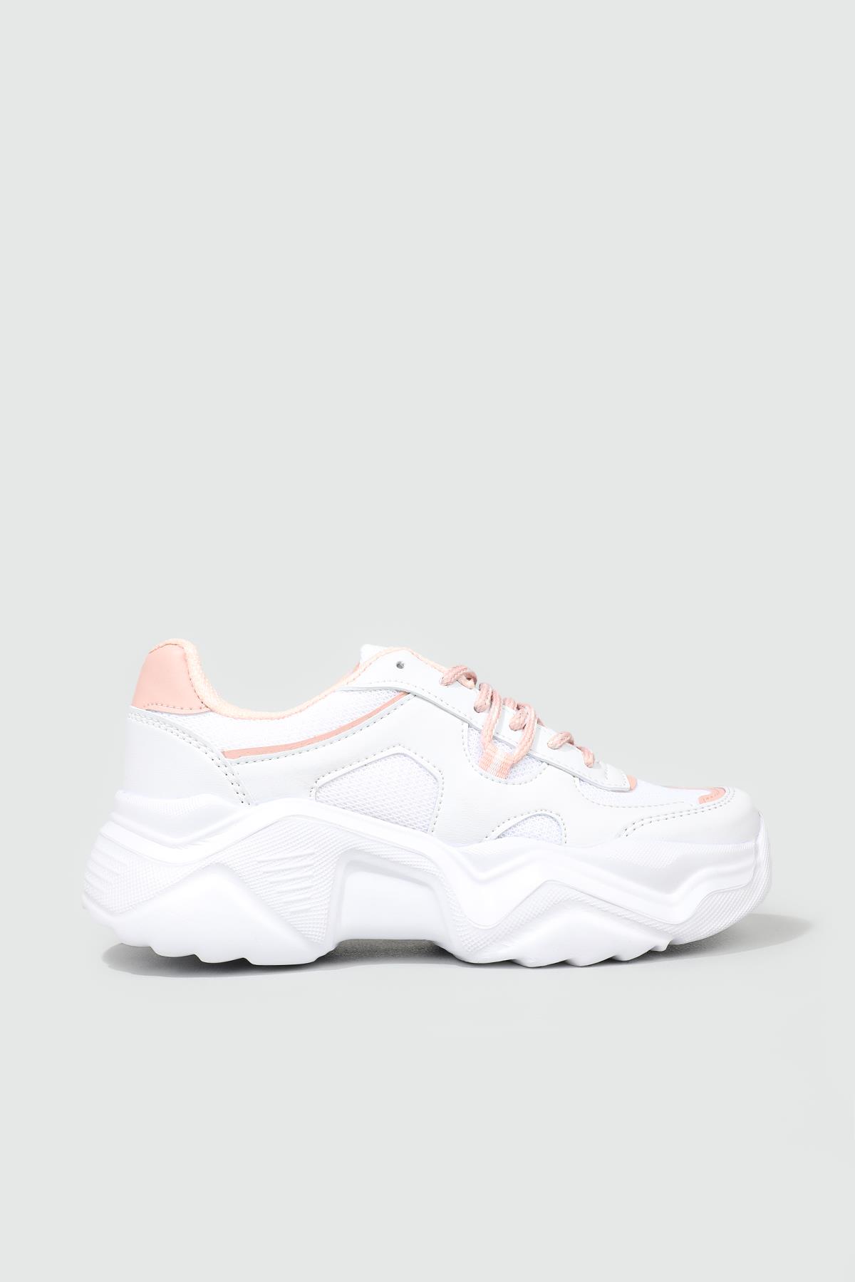 Rahat Nefes Alır Sneakers Beyaz Pudra Kadın Spor Ayakkabı 143 Kadın Günlük Spor Ayakkabı Dark Step DARKSTEP 143 ZEN SPOR AYAK