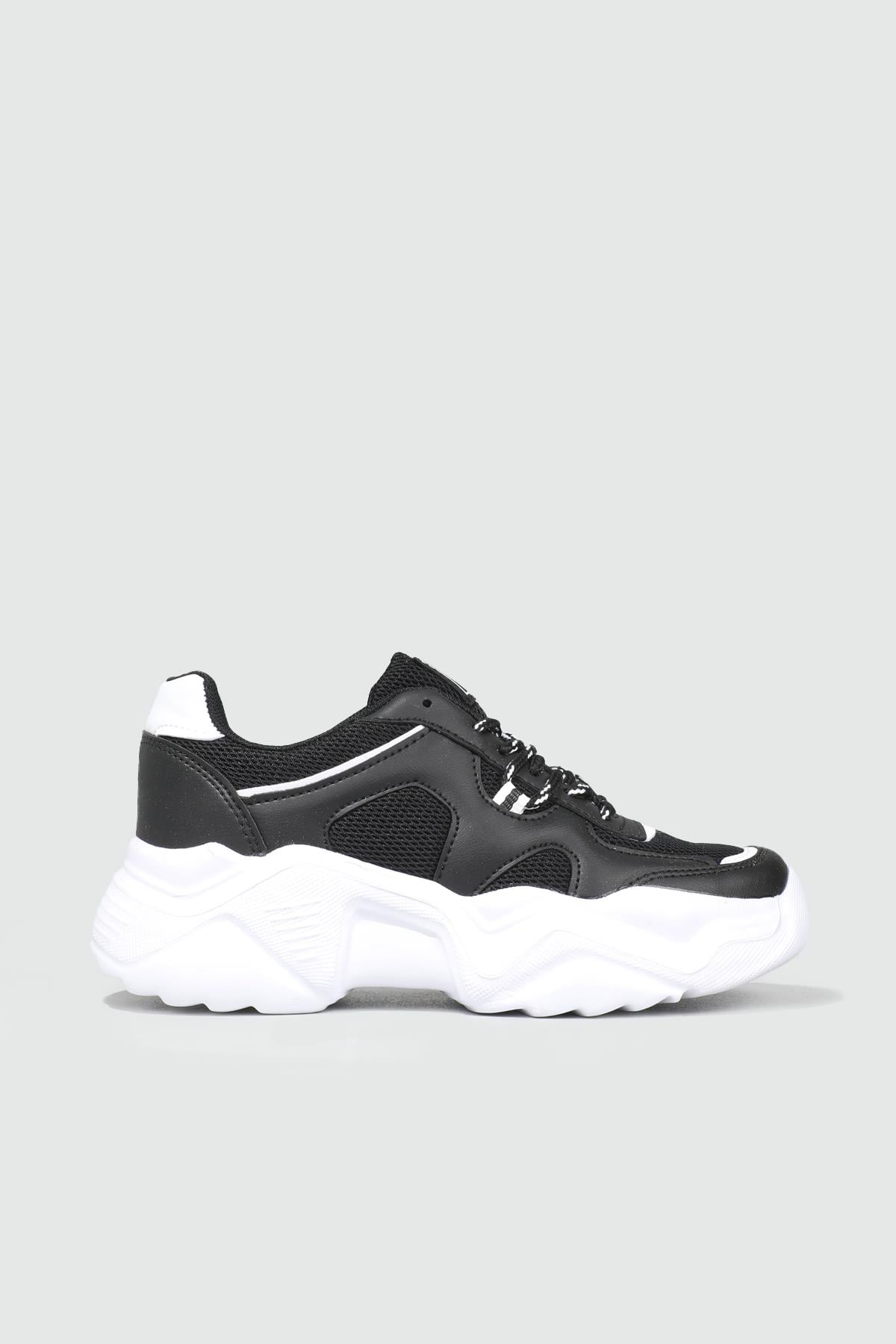 Rahat Nefes Alır Sneakers Siyah Beyaz Kadın Spor Ayakkabı 143 Kadın Günlük Spor Ayakkabı Dark Step DARKSTEP 143 ZEN SPOR AYAK