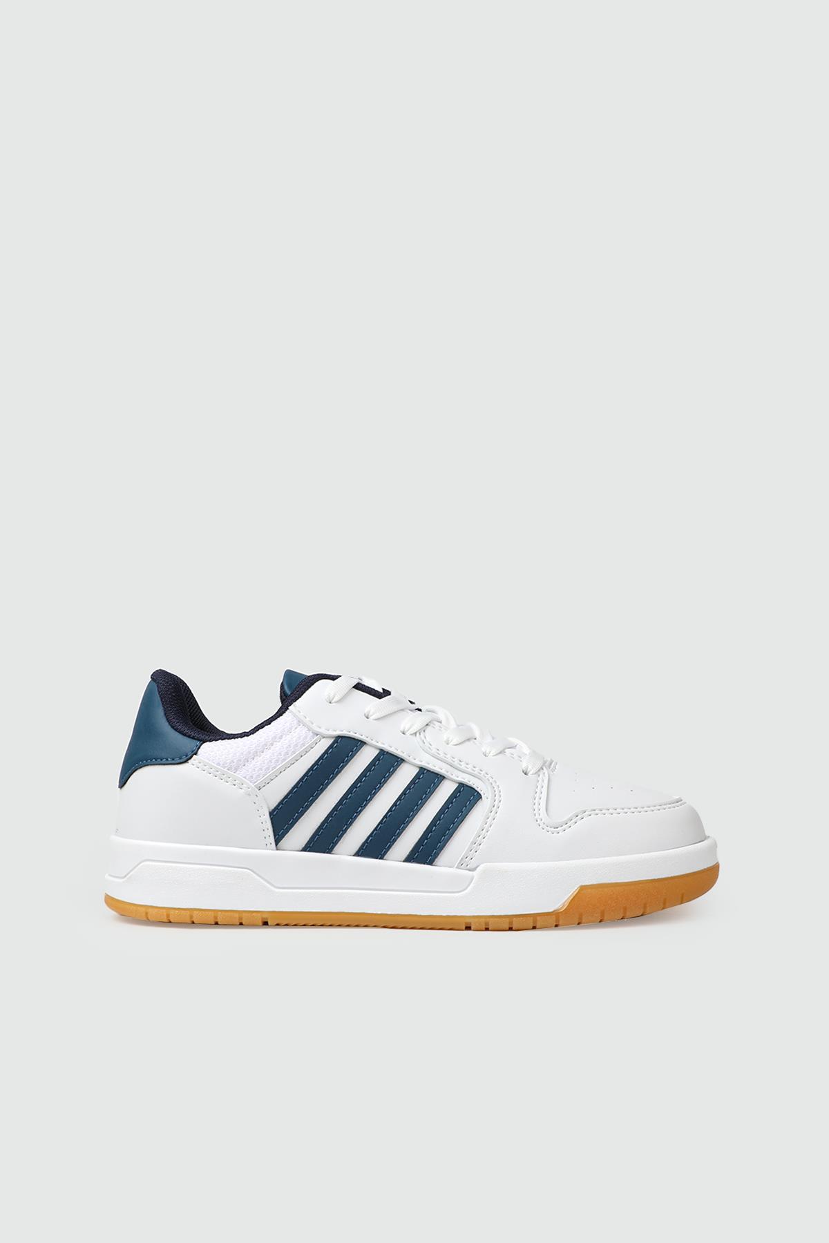 Rahat Spor Ayakkabı Beyaz İndigo Beyaz Günlük rahat kadın ayakkabı 2200 Kadın Günlük Ayakkabı Lambırlent LAMBIRLENT 25K 2200 ZEN CİLT