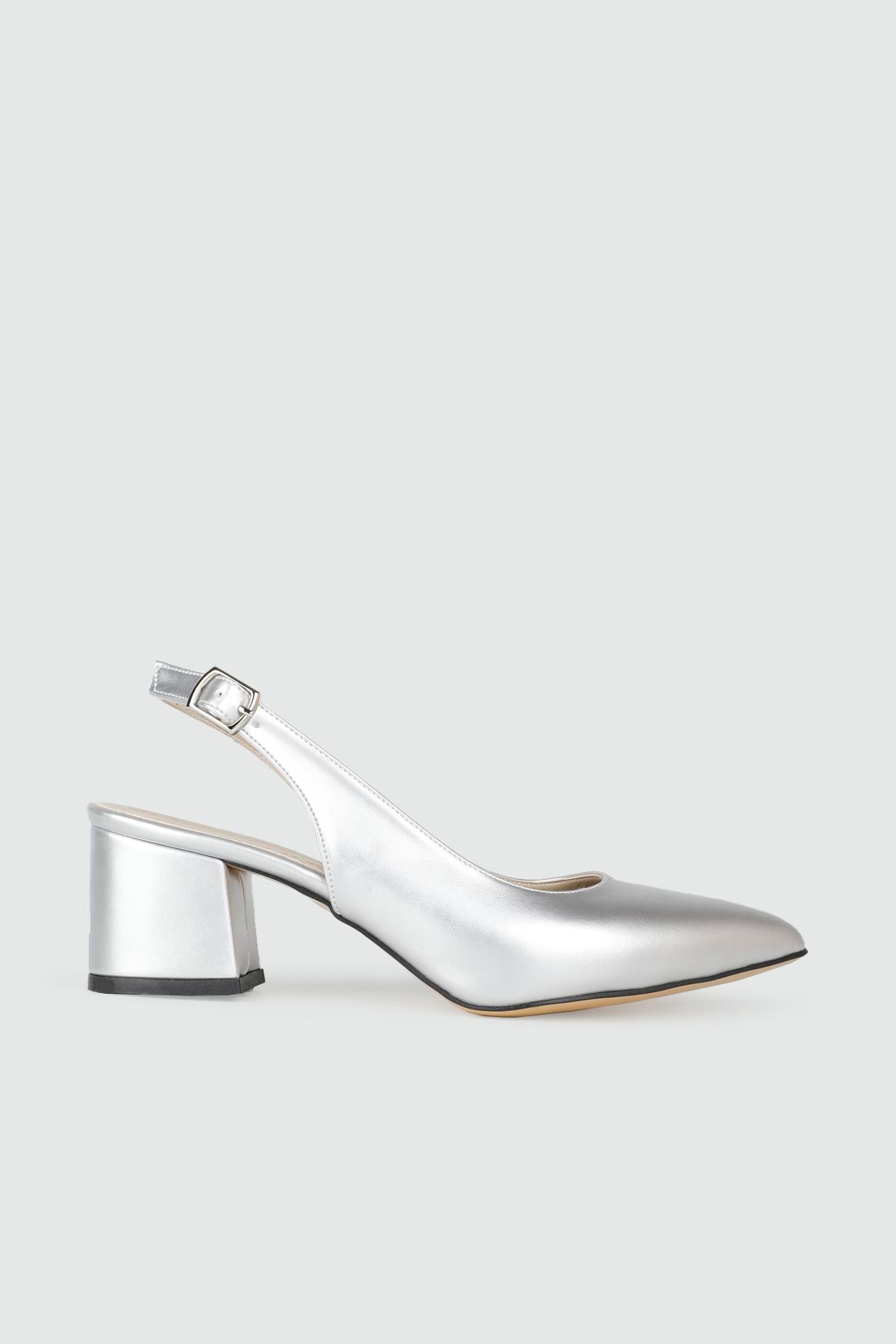 Rahat Taşlı Gümüş Kadın Ayakkabı TM-0521 Kadın Alçak Topuklu MyBella My Bella TM-0175 Alçak 24Y