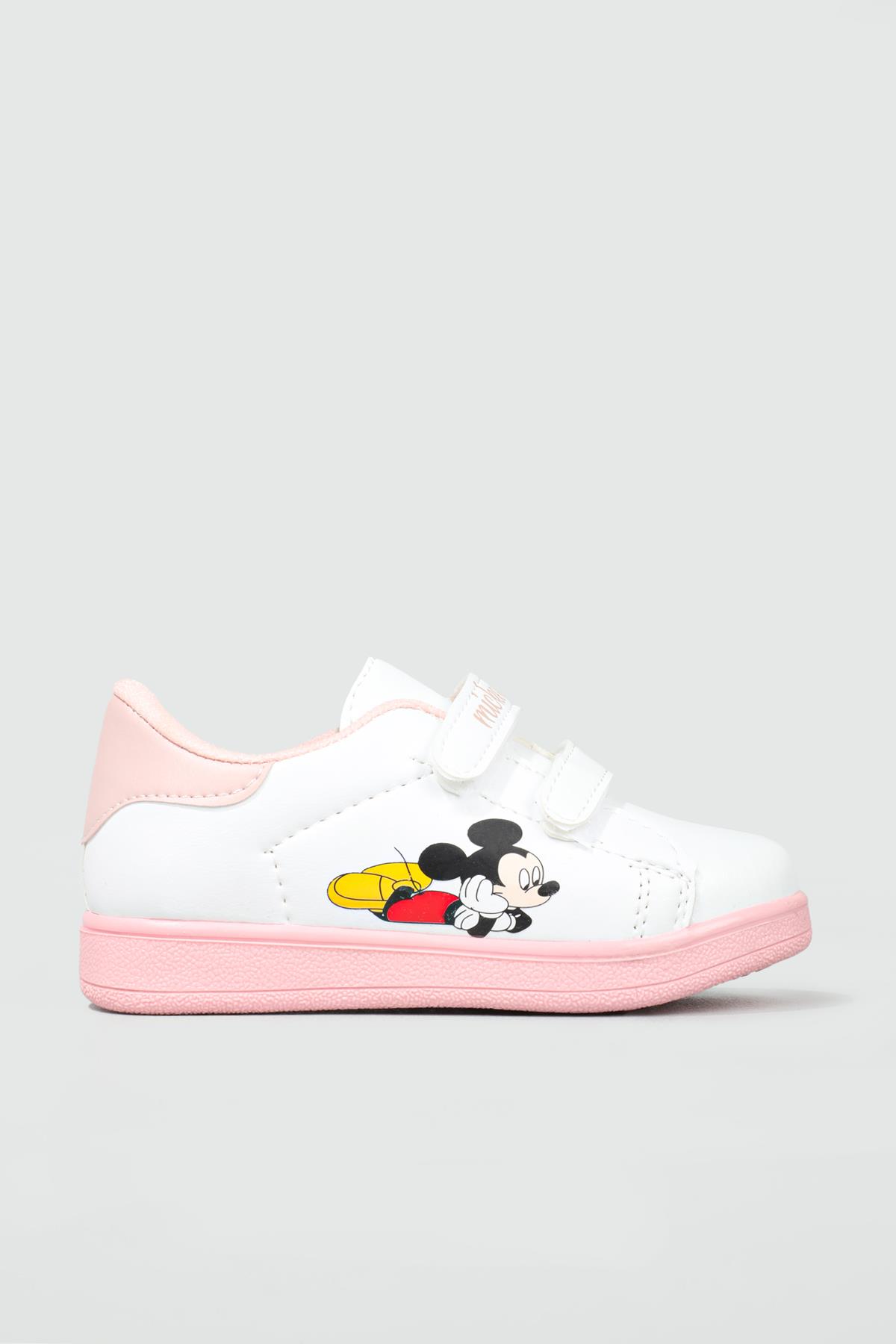 Resim Baskılı Cırtlı Beyaz Pudra Çocuk Spor Ayakkabı RESİMLİ Çocuk Sneaker Beınsteps Beinsteps Resimli Çocuk Spor