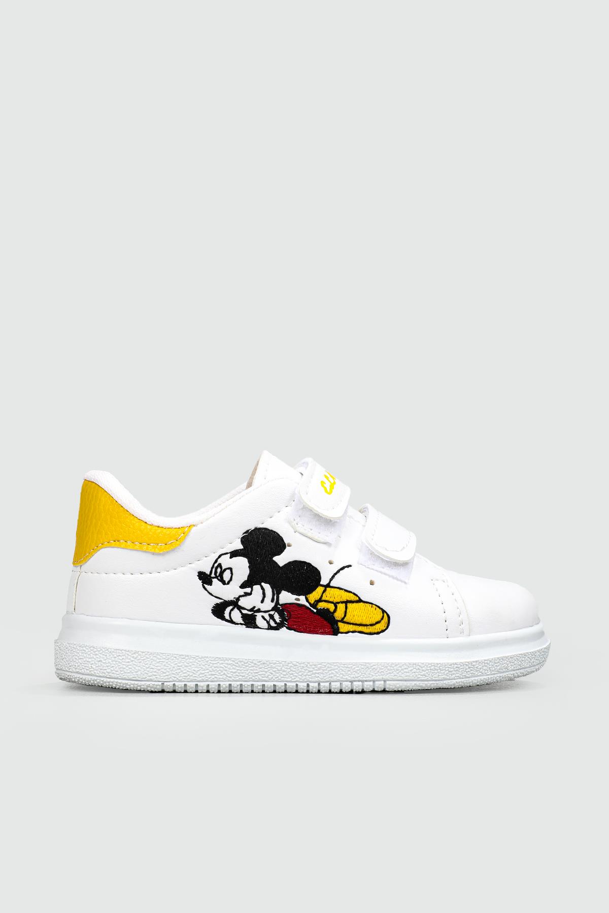 Resim Baskılı Cırtlı Byz Sarı Çocuk Spor Ayakkabı RESİMLİ Çocuk Sneaker Beınsteps Beinsteps Resimli Çocuk Spor
