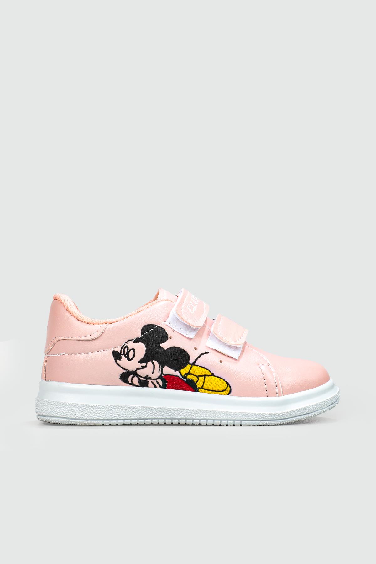 Resim Baskılı Cırtlı Pembe Beyaz Çocuk Spor Ayakkabı RESİMLİ Çocuk Sneaker Beınsteps Beinsteps Resimli Çocuk Spor