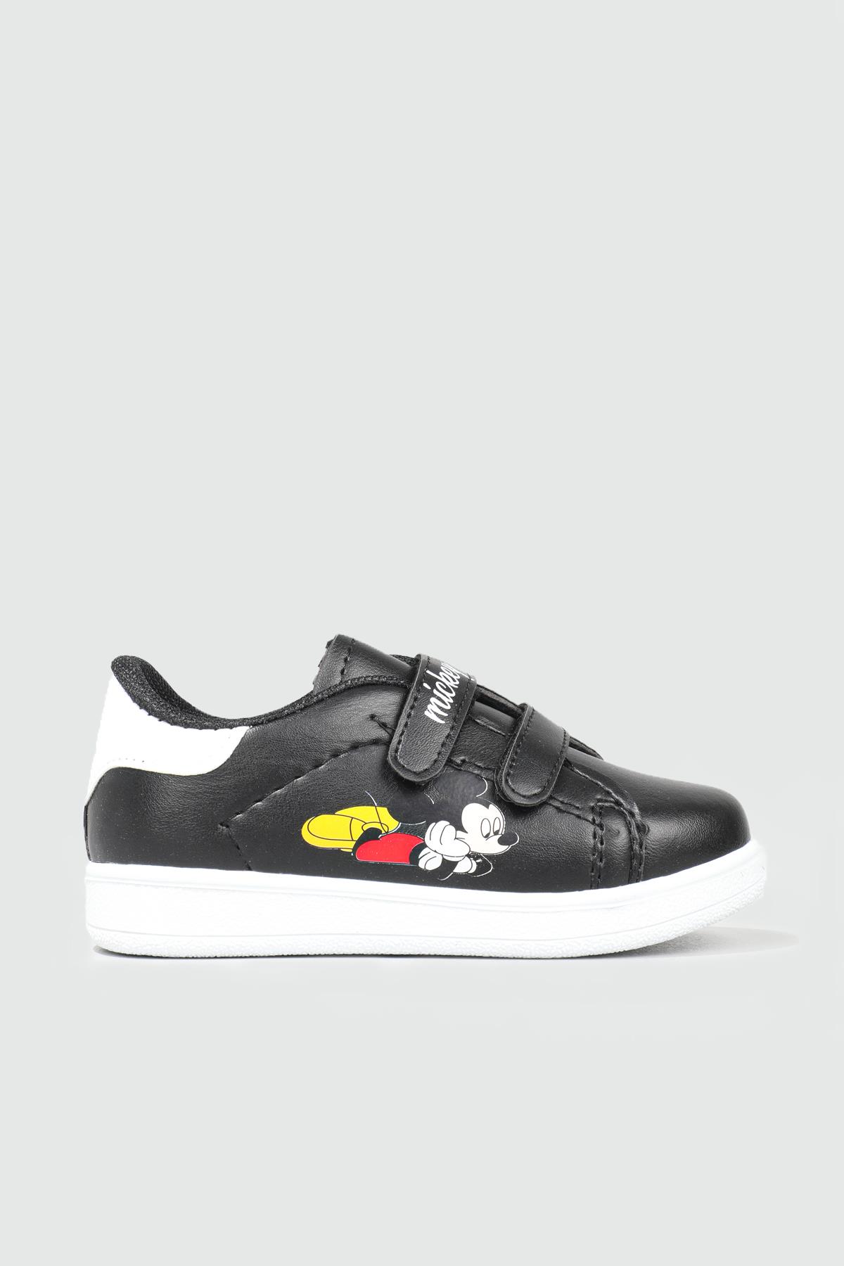 Resim Baskılı Cırtlı Siyah Beyaz Çocuk Spor Ayakkabı RESİMLİ Çocuk Sneaker Beınsteps Beinsteps Resimli Çocuk Spor