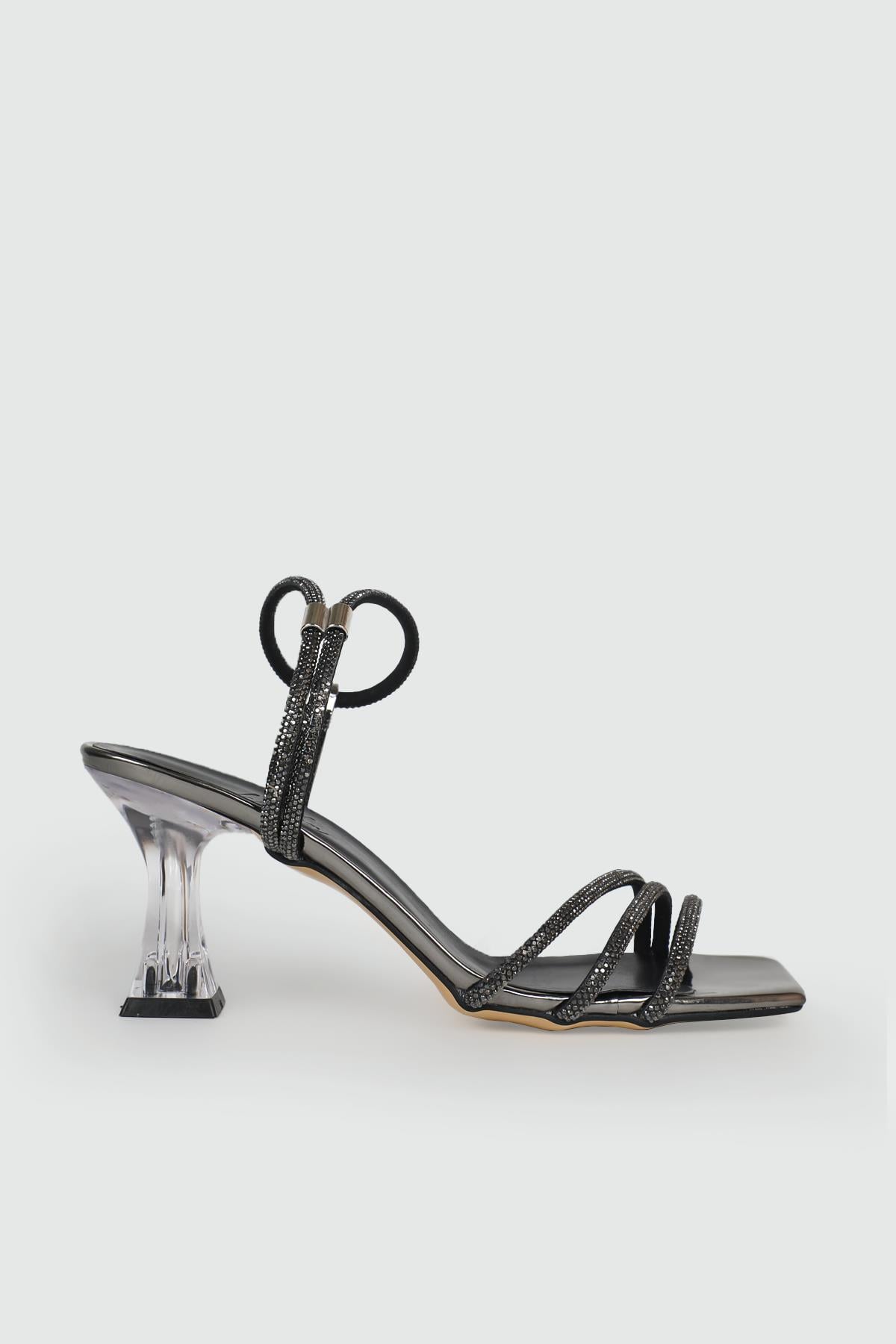 Şeffaf Topuklu Taşlı Platin Ayna Kadın Ayakkabı MS-SK-02 Kadın Abiye/Gece Carla Bella My Bella MS-SK-02 Kadın 25Y