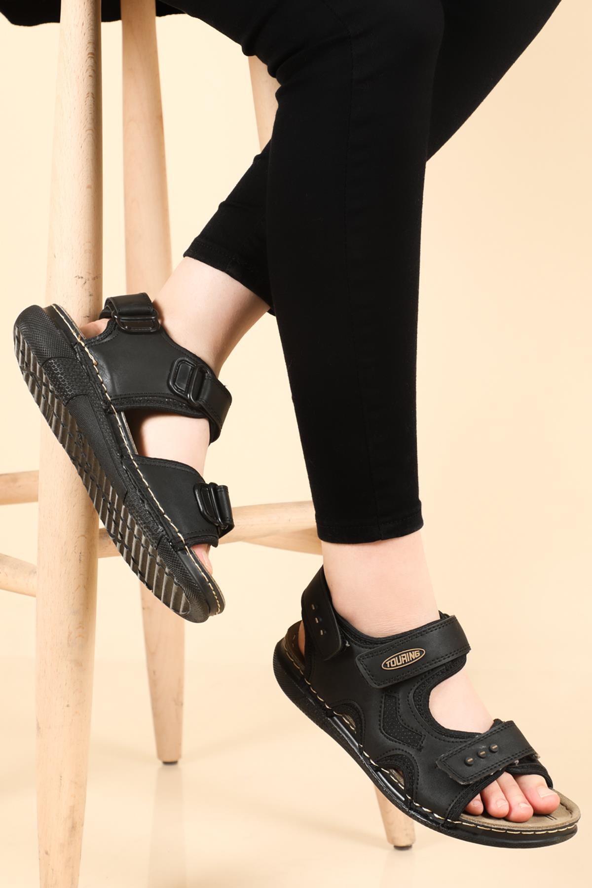 Sıyah Unisex Sandalet 865-1 Unisex Sandalet Apella APELLA 865-1 TOURİNG UNİSEX SN