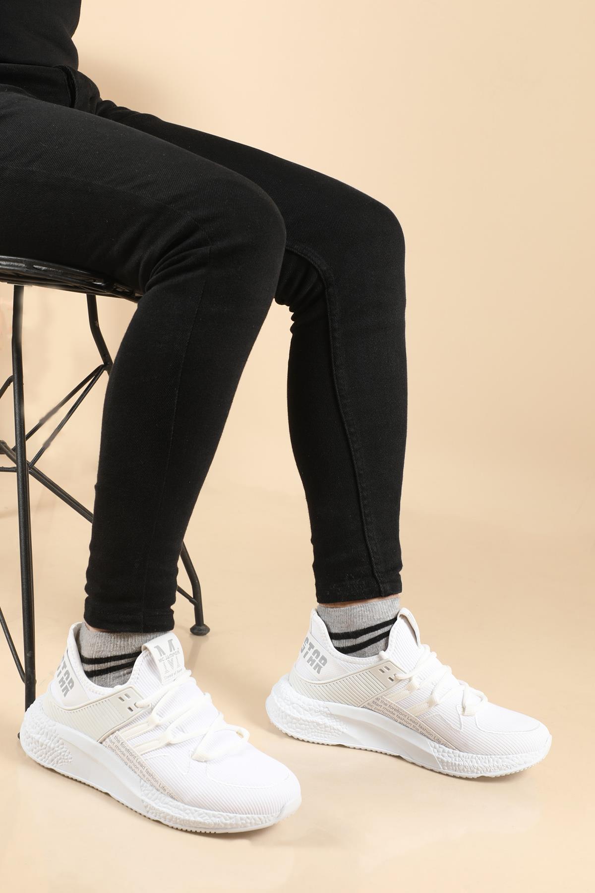 Sneakers Beyaz Erkek Spor Ayakkabı 1903 Erkek Sneaker Jamper JAMPER 1903 MER FİLELİ