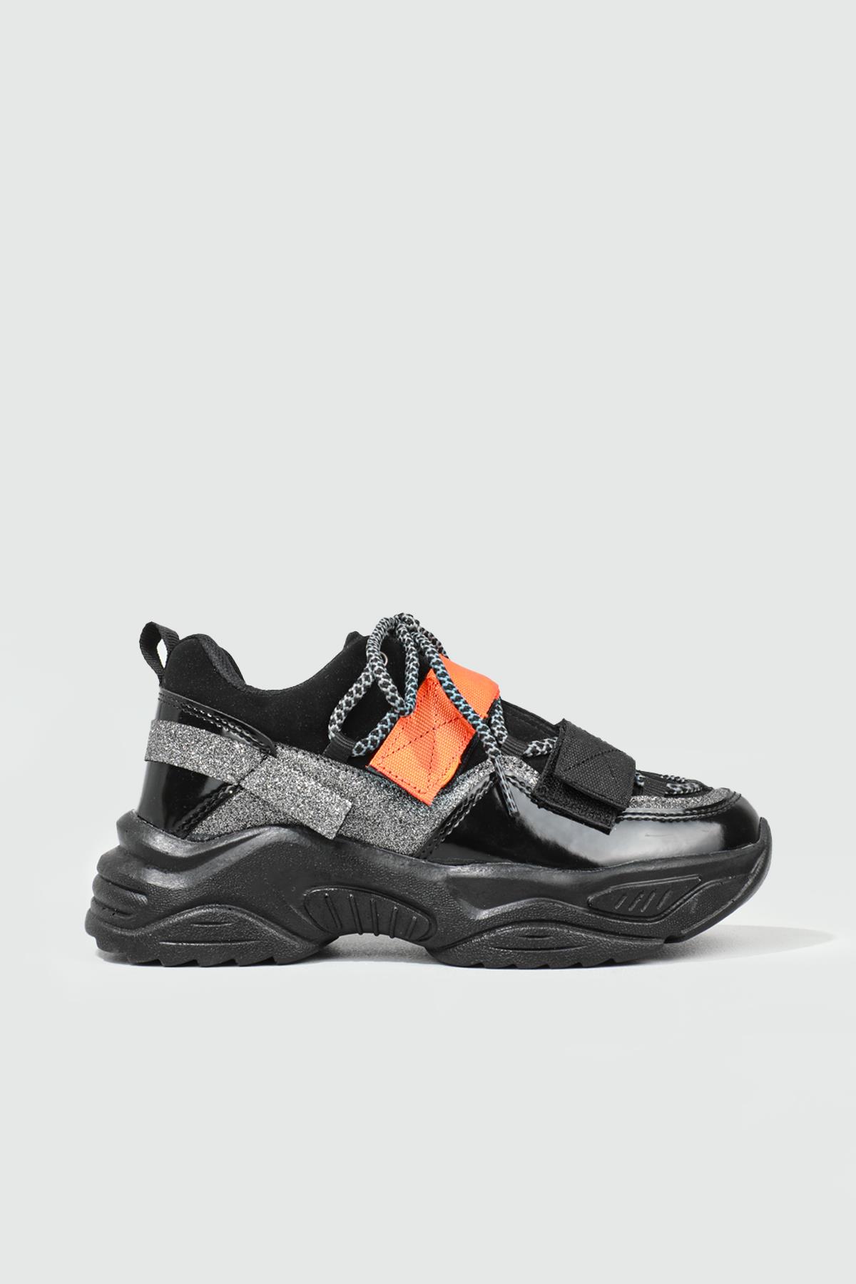 Sneakers Siyah Turuncu Kadın Spor Ayakkabı 075 Kadın Sneaker PASOMIA PASOMİA 075 ZEN SPOR AYAK