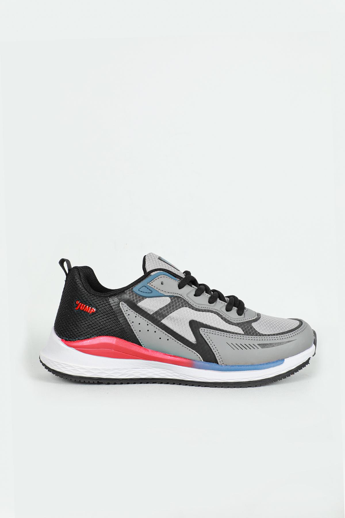 Su İtici Nefes Alır Gri Kırmızı Unisex Spor Ayakkabı 26636 Unisex Günlük Spor Ayakkabı Jump JUMP 26636 UNİSEX SPOR