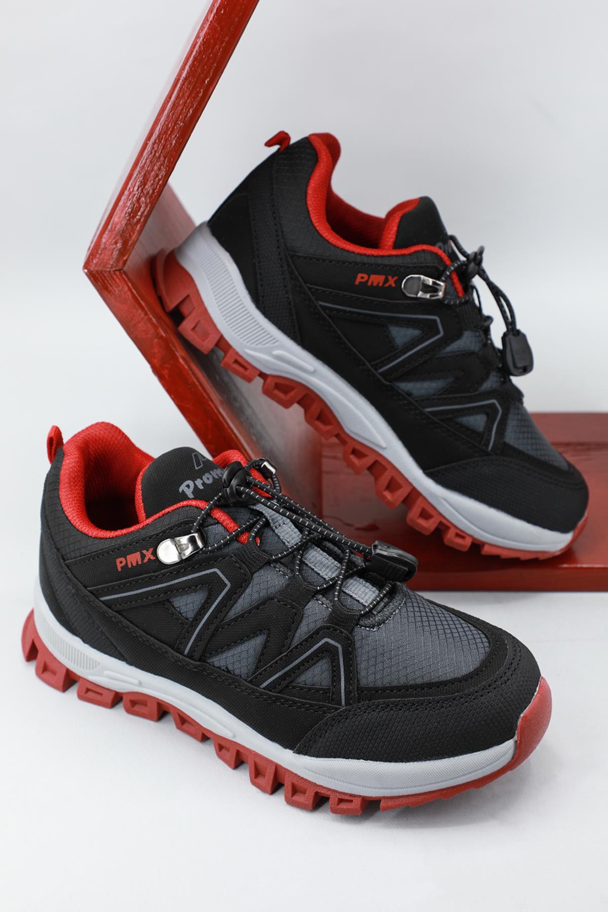 Su İtici Rahat Siyah Kırmızı Çocuk Spor Ayakkabı 1738 Çocuk Sneaker Promax Promax 1738 Çocuk Spor