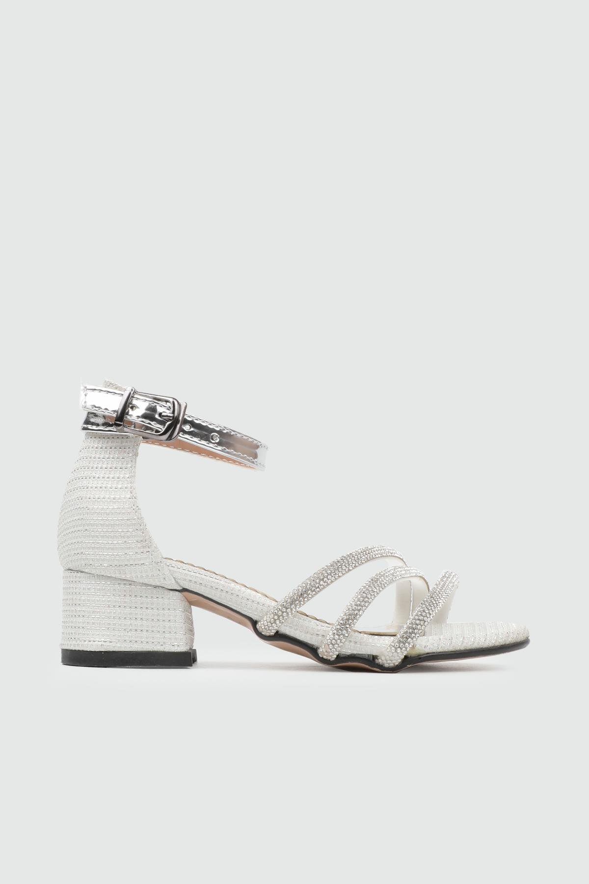 Tek Bant Taşlı Blekten Tokalı Sedef Simli Çocuk Ayakkabı E-300 Çocuk Günlük Ayakkabı ELMONTA Elmonta 15 Filet 25Y