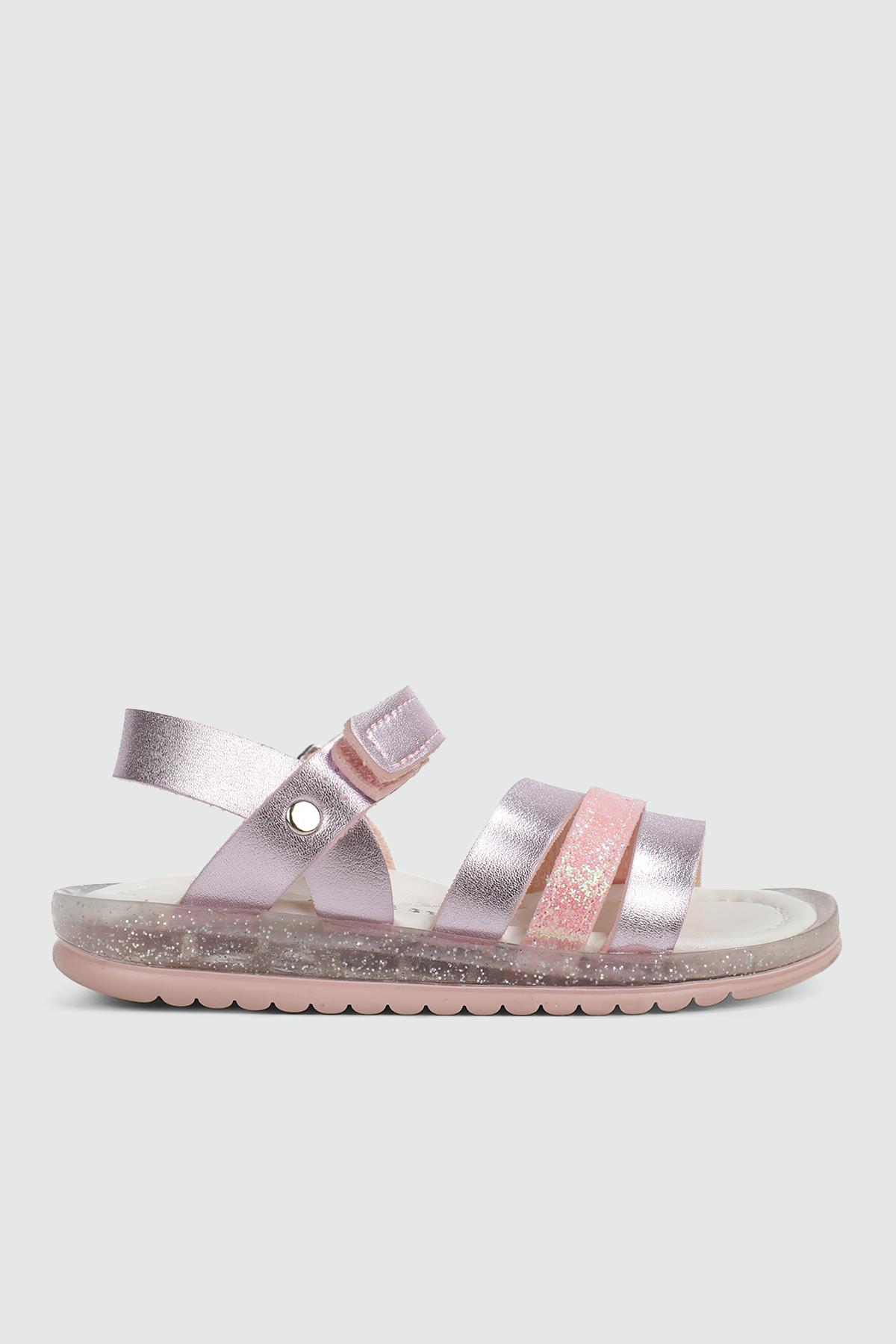 Üç Bantlı Rahat Pembe Çocuk Sandalet K-41 Çocuk Sandalet Wendy WENDY K-41 BEBE SANDALET