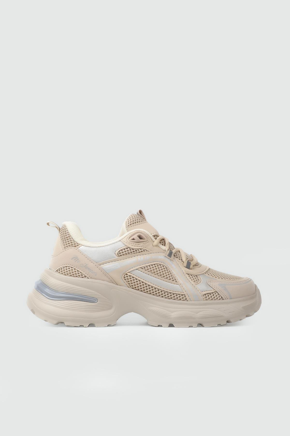 Yüksek Taban Bağcıklı Bej Kadın Spor Ayakkabı MC JAMPER 2323 Kadın Günlük Spor Ayakkabı Jamper MC JAMPER 25Y 2323 ZEN SPOR