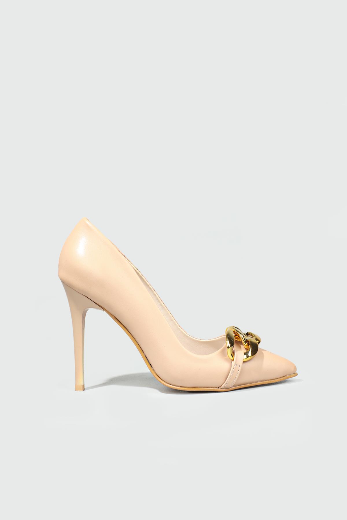 Yüksek Topuklu Zincirli Nut Kadın Ayakkabı SH-7000 Kadın Yüksek Topuklu Carla Bella Carla Bella SH-7000 Stiletto