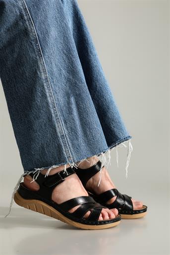 Comfort System Taban Siyah Kadın Sandalet 8527