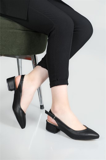 Günlük 3 cm Topuklu Siyah Kadın Ayakkabı N-6501 Kadın Alçak Topuklu Carla Bella 19611635
