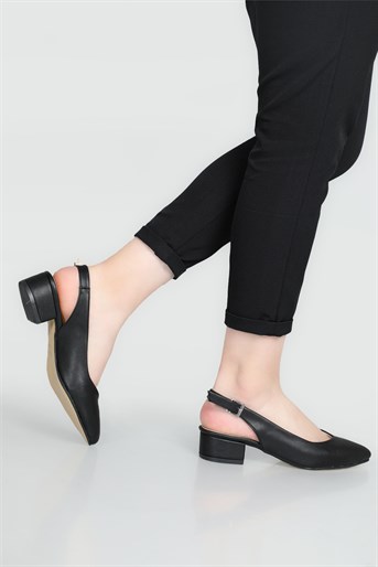 Günlük 3 cm Topuklu Siyah Kadın Ayakkabı N-6501 Kadın Alçak Topuklu Carla Bella 19611635