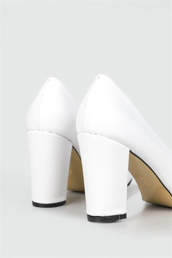 Günlük 9 cm Topuklu Beyaz Kadın Ayakkabı N-2600 Kadın Yüksek Topuklu Carla Bella 7167870