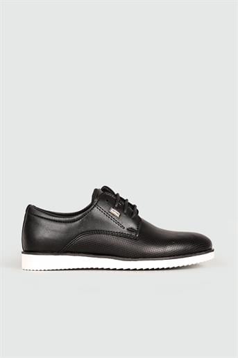 Klasik Siyah Baskılı Beyaz Erkek Ayakkabı 681