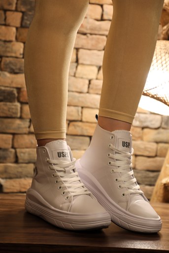 U.S Polo Sneakers Beyaz Kadın Spor Ayakkabı CLEMENTINE PU