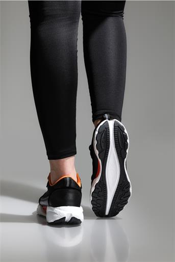 Yüksek Tabanlı Rahat Nefes Alır Siyah Turuncu Kadın Spor Ayakkabı 181 Kadın Günlük Spor Ayakkabı FLET FLET 181 Spor 23Y