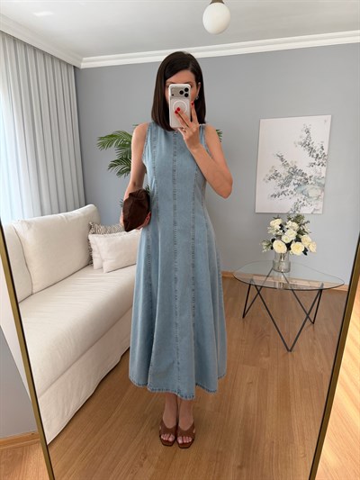  Celeste Denim Elbise
