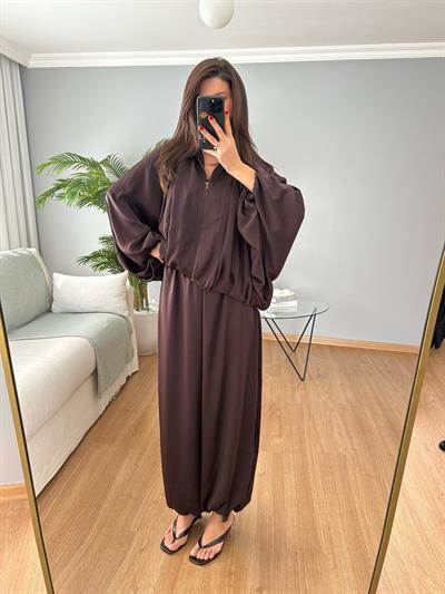 Saten Bomber Ceket Pantolon Takım