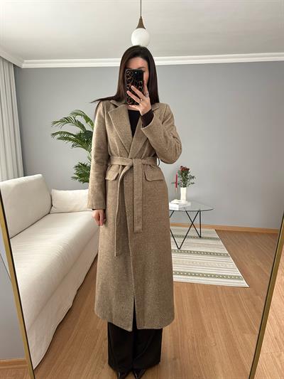 Açık Kahve Rengi Meleni Kaban