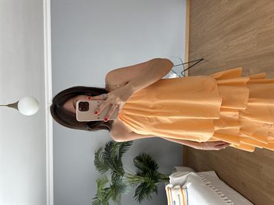 Alessia Turuncu Elbise 